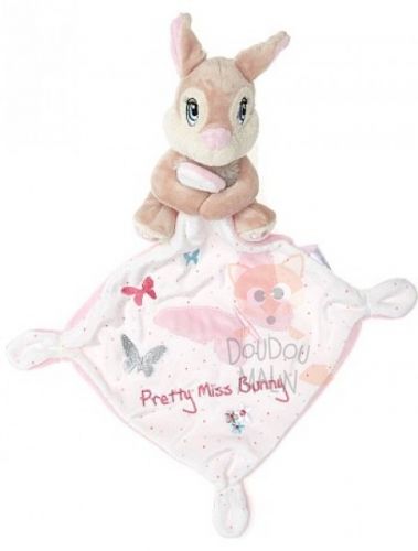    lapin mouchoir pretty miss bunny papillon rose blanc 